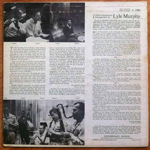 Lyle Murphy : 12-Tone Compositions & Arrangements (LP, Album, Mono)