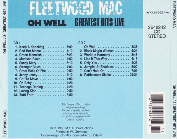 Fleetwood Mac : Oh Well (Greatest Hits Live) (2xCD, Comp)
