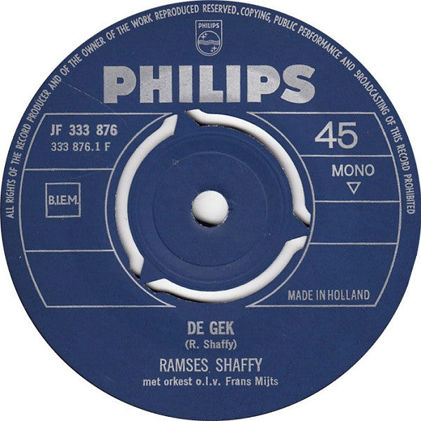 Ramses Shaffy : Kyk, Zei De Meid / De Gek (7", Single, Mono)