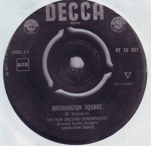 The New Orleans Syncopators : Washington Square / Wine & Whiskey (7", Single)