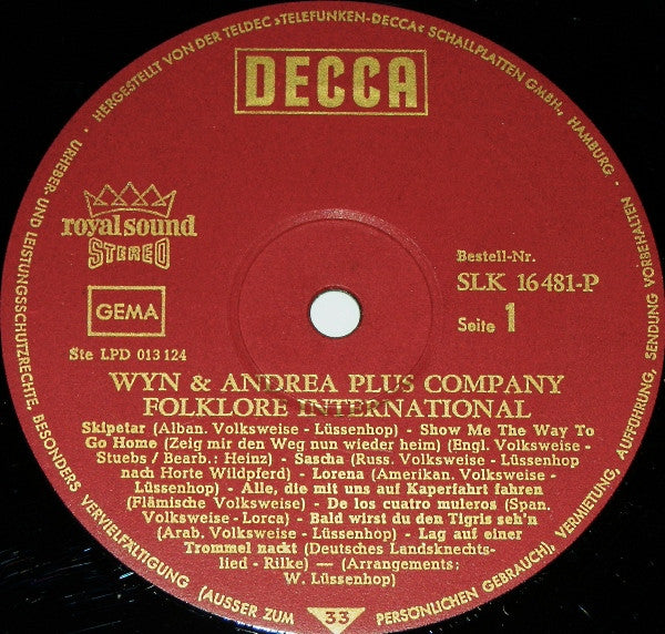 Wyn & Andrea Plus Company (21) : Folklore International (LP, Album)
