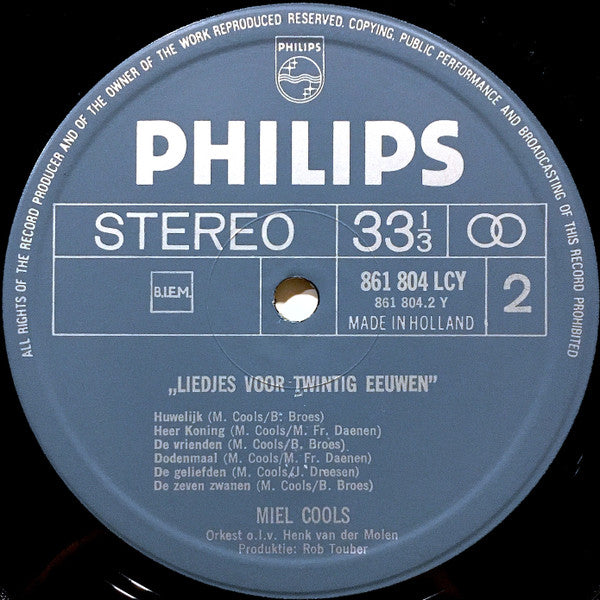 Miel Cools : Liedjes Voor Twintig Eeuwen (LP, Album)