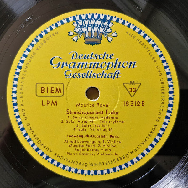 Claude Debussy / Maurice Ravel, Quatuor Loewenguth : Streichquartett G-Moll Op. 10 / Streichquartett F-Dur (LP, Album, Mono)