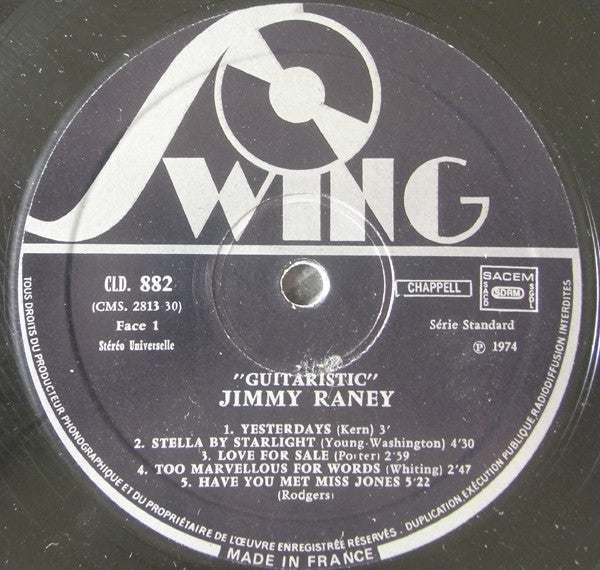 Jimmy Raney : Guitaristic (LP, Album, RE)