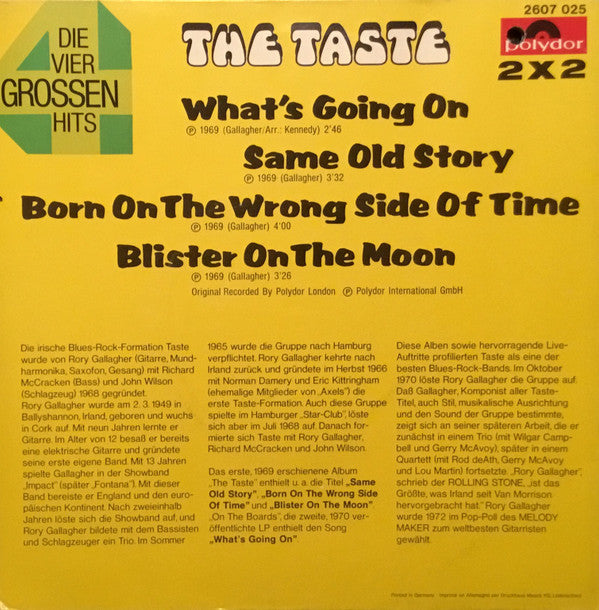 Taste (2) : Die Vier Grossen Hits (2x7")