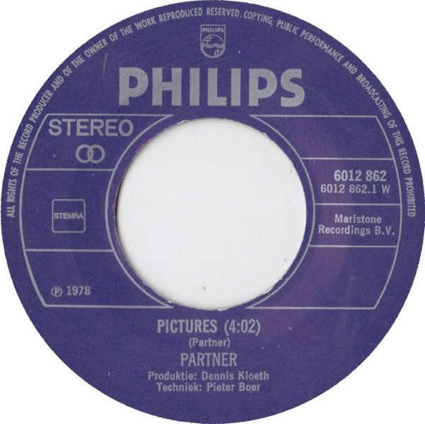 Partner : Pictures (7", Single)
