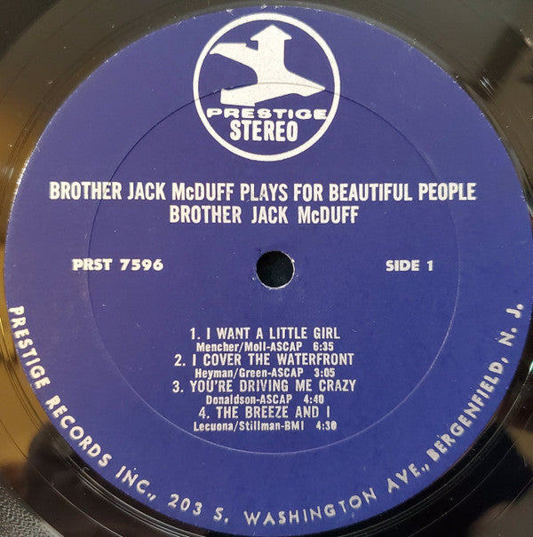 Brother Jack McDuff : Plays For Beautiful People (LP, Comp)