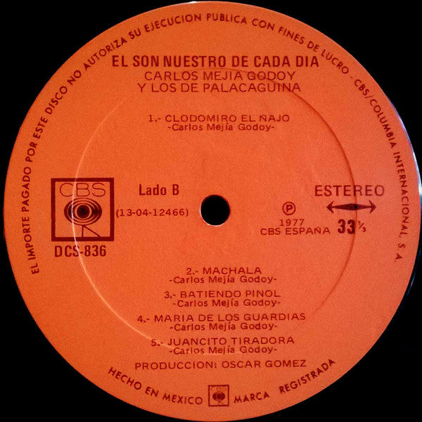 Carlos Mejía Godoy y Los De Palacagüina : El Son Nuestro De Cada Dia  (LP, Album)