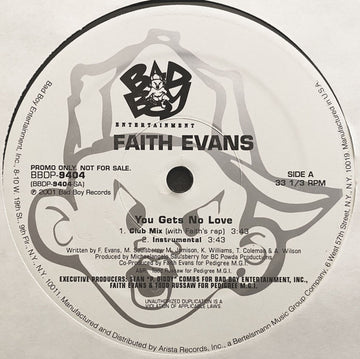 Faith Evans : You Gets No Love (12", Promo)