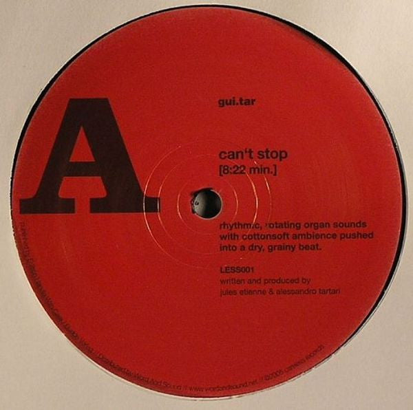 Gui.tar : Can't Stop (12")