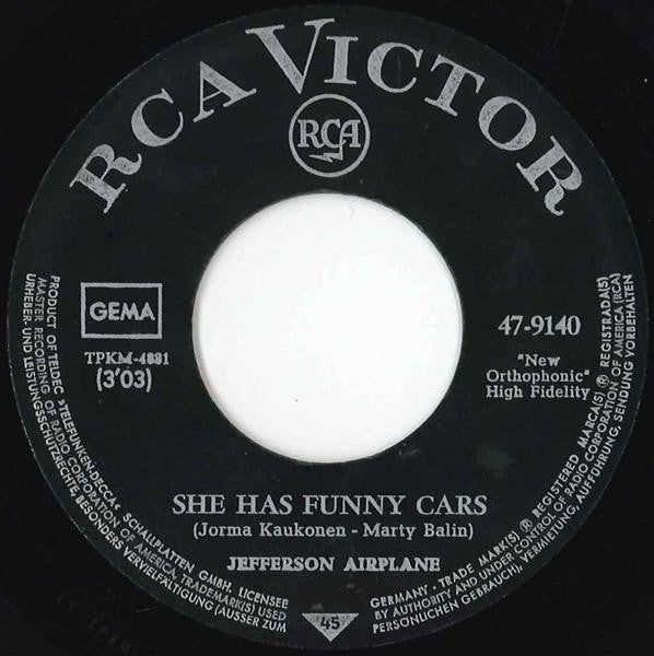 Jefferson Airplane : Somebody To Love / She Has Funny Cars (7", Single)
