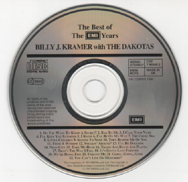 Billy J. Kramer & The Dakotas : The Best Of The EMI Years (CD, Comp, Mono, RM)