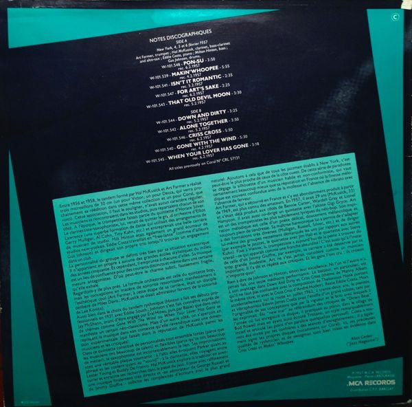 Hal McKusick Quintet : Hal McKusick Quintet Featuring Art Farmer (LP)