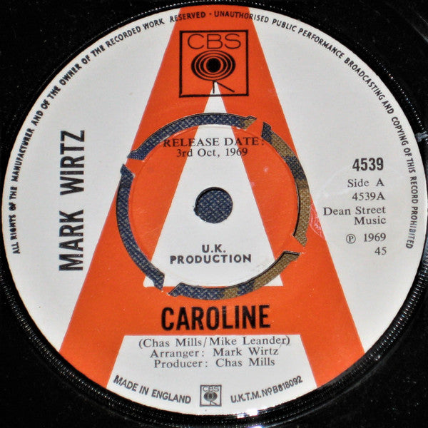 Mark Wirtz : Caroline (7", Single, Promo)
