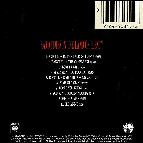 Omar And The Howlers : Hard Times In The Land Of Plenty (CD, Album)