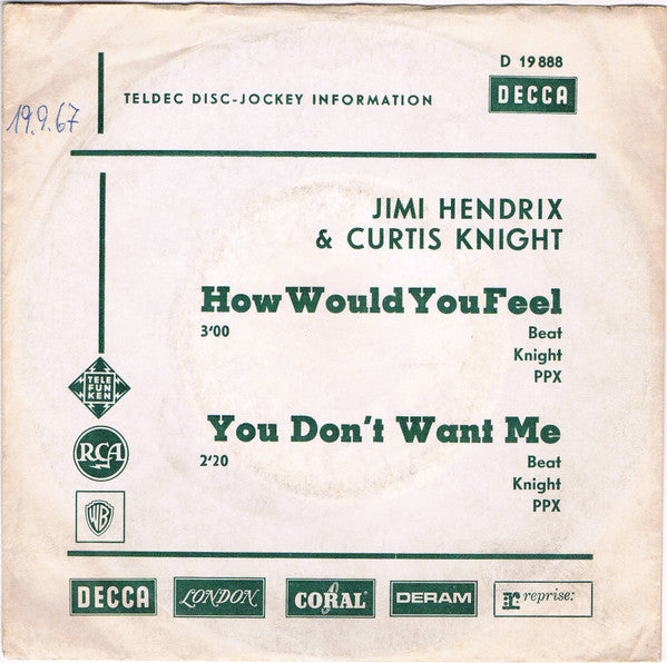 Jimi Hendrix & Curtis Knight : How Would You Feel (7", Single)