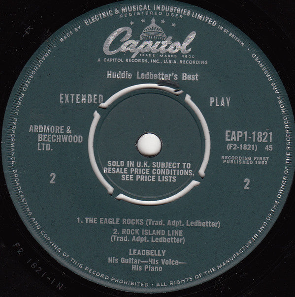 Leadbelly : Huddie Leadbetter's Best (7", EP, Mono)