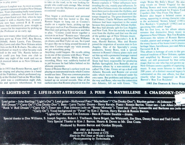 Ronnie Barron : Bon Ton Roulette (LP, Album)