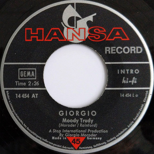 Giorgio Moroder : Moody Trudy / Stop (7", Single)
