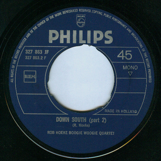 Rob Hoeke Boogie Woogie Quartet : Down South (Deel 1 & 2) (7", Single, Mono, RE)