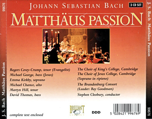 Johann Sebastian Bach : Matthäus Passion (3xCD, Album)