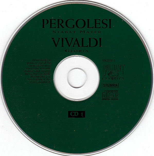 Giovanni Battista Pergolesi, Alessandro Scarlatti, Antonio Vivaldi : Pergolesi - Stabat Mater / Scarlatti - Messa Di Santa Cecilia / Vivaldi - Gloria (2xCD, Comp, RE)