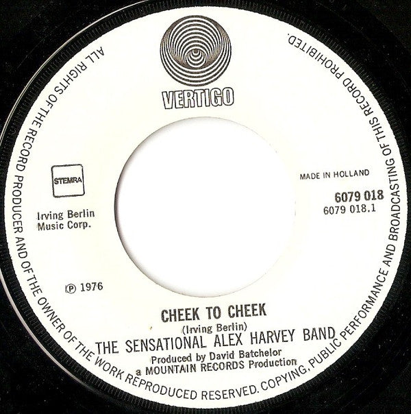 The Sensational Alex Harvey Band : Cheek To Cheek / Jungle Jenny (7", Single)