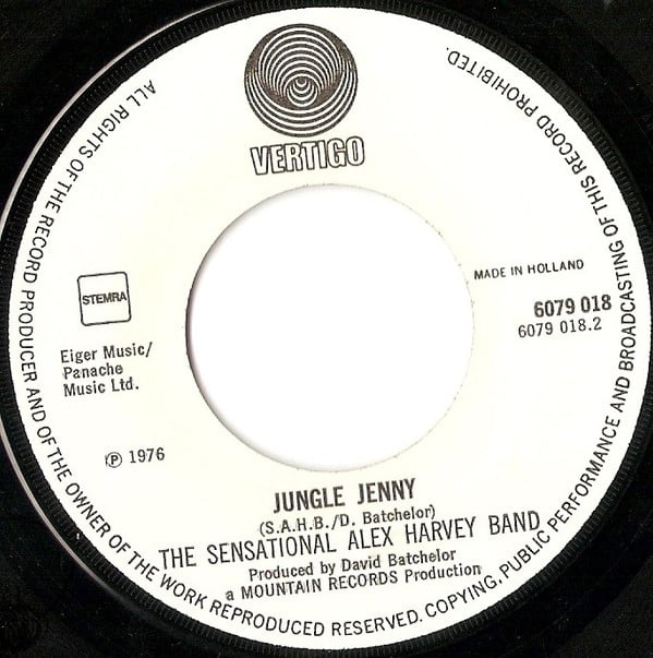 The Sensational Alex Harvey Band : Cheek To Cheek / Jungle Jenny (7", Single)