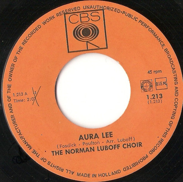 Norman Luboff Choir : Aura Lee (7", Single)