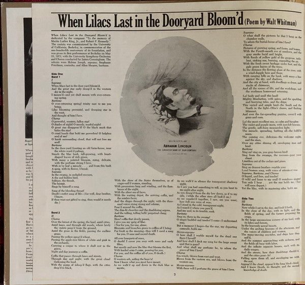 Roger Sessions, Boston Symphony Orchestra, Seiji Ozawa : When Lilacs Last In The Dooryard Bloom'd (LP, Album)