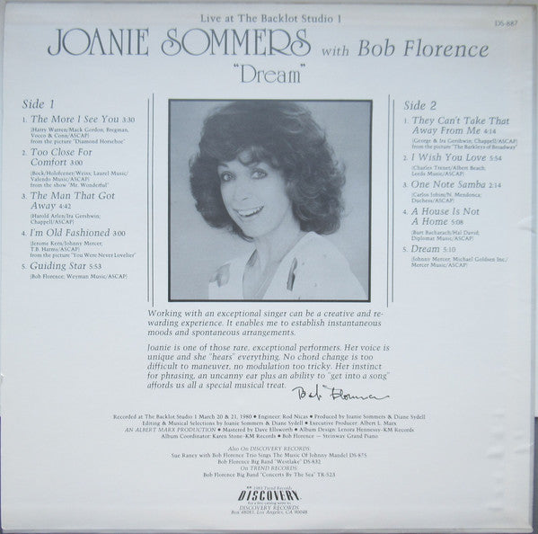 Joanie Sommers With Bob Florence : Dream (LP, Album)