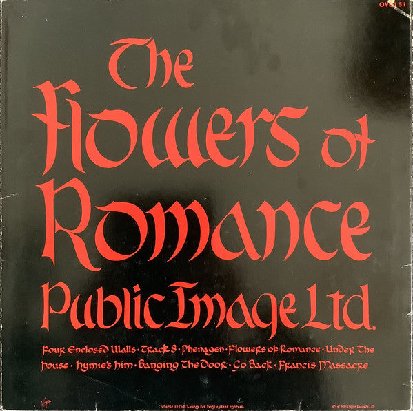 Public Image Limited : The Flowers Of Romance (LP, Album, RE)