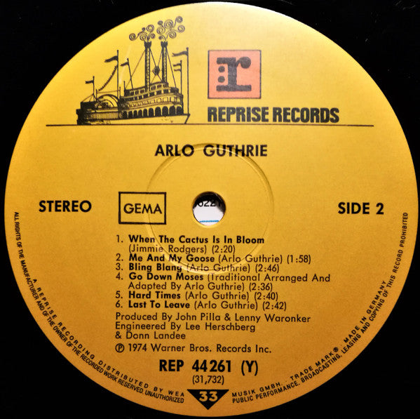 Arlo Guthrie : Arlo Guthrie (LP, Album)