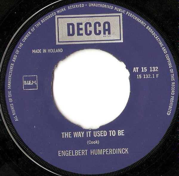 Engelbert Humperdinck : The Way It Used To Be (7", Yel)