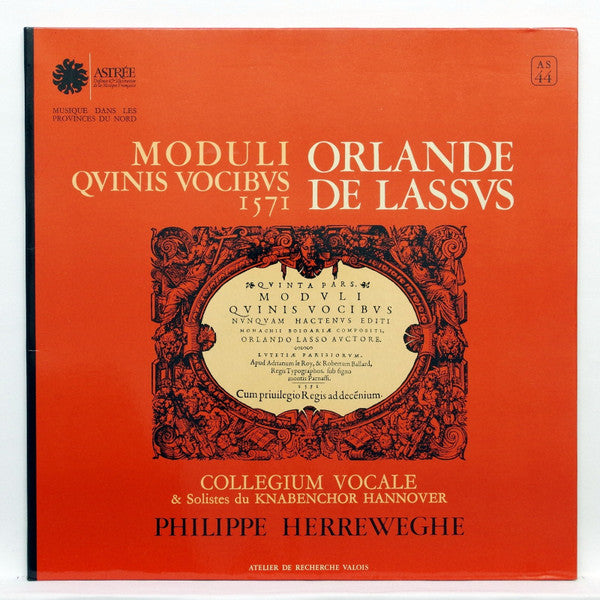 Roland de Lassus / Collegium Vocale & Solistes Du Knabenchor Hannover, Philippe Herreweghe : Moduli Quinis Vocibus 1571 (LP, Album)