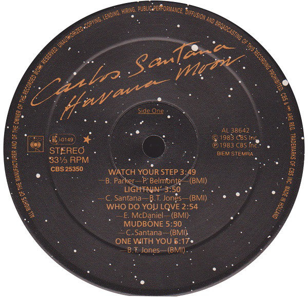 Carlos Santana : Havana Moon (LP, Album)