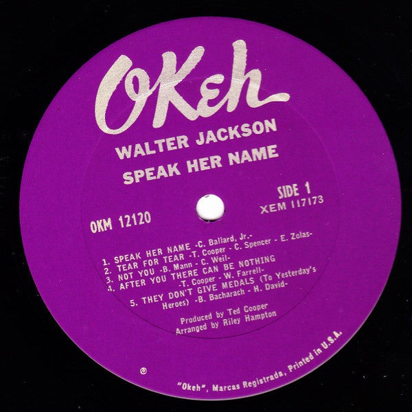 Walter Jackson : Speak Her Name (LP, Album, Mon)