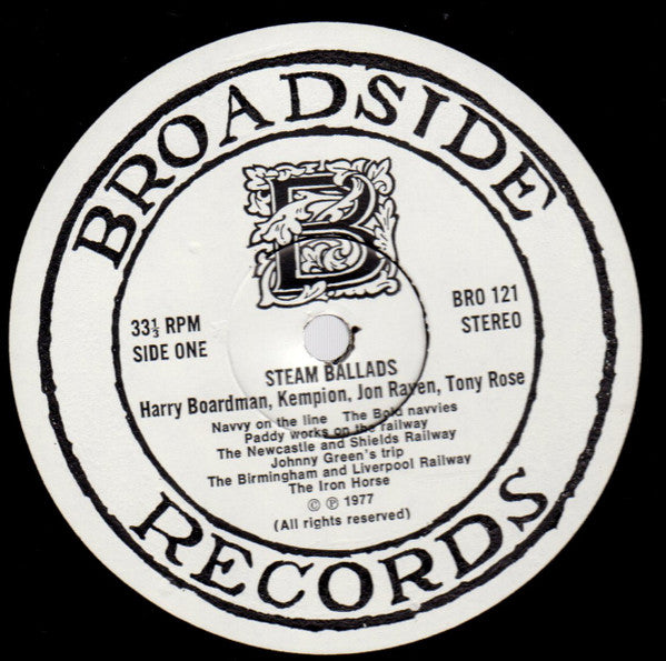 Harry Boardman - Kempion - Jon Raven - Tony Rose (2) : Steam Ballads (LP, Album)
