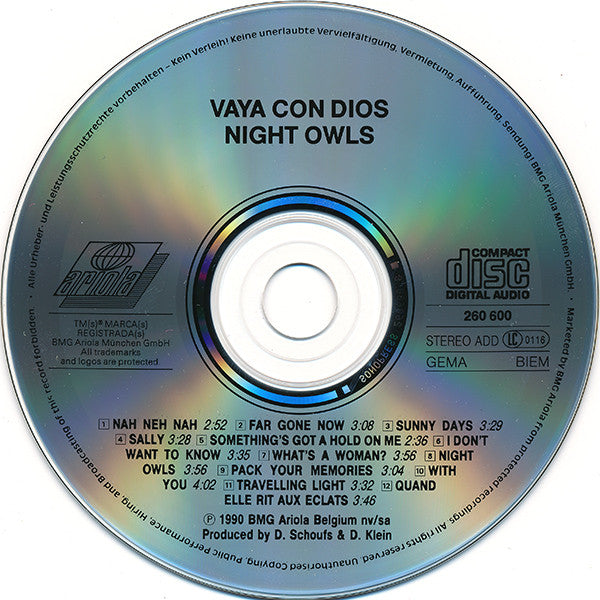 Vaya Con Dios : Night Owls (CD, Album)