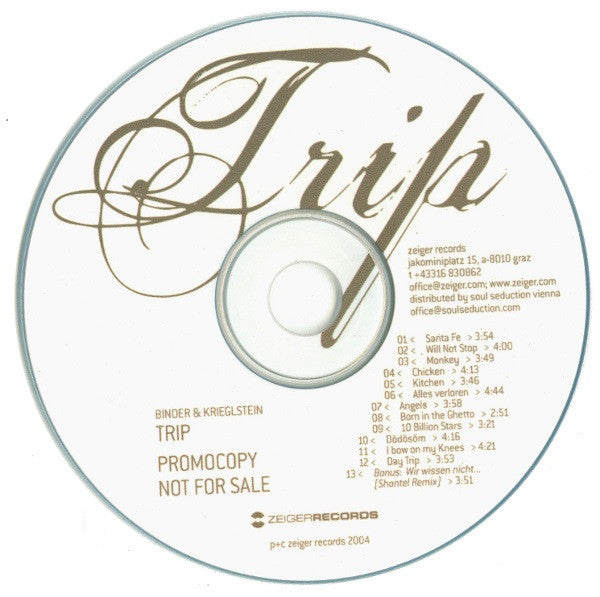 Binder & Krieglstein : Trip (CDr, Album, Promo)