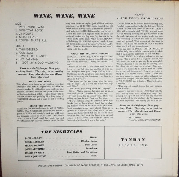 The Nightcaps (3) : Wine, Wine, Wine (LP, Album, RE)