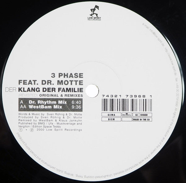 3 Phase Feat. Dr. Motte : Der Klang Der Familie (Revisited) Original & Remixes (2x12")