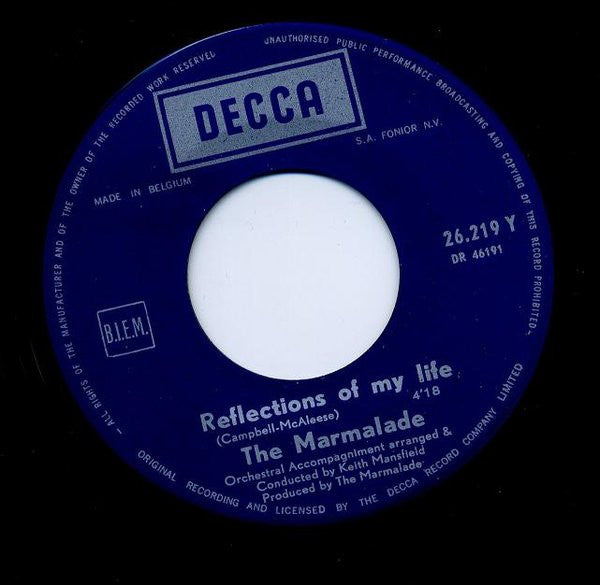 The Marmalade : Reflections Of My Life / Rollin' My Thing (7", Single)