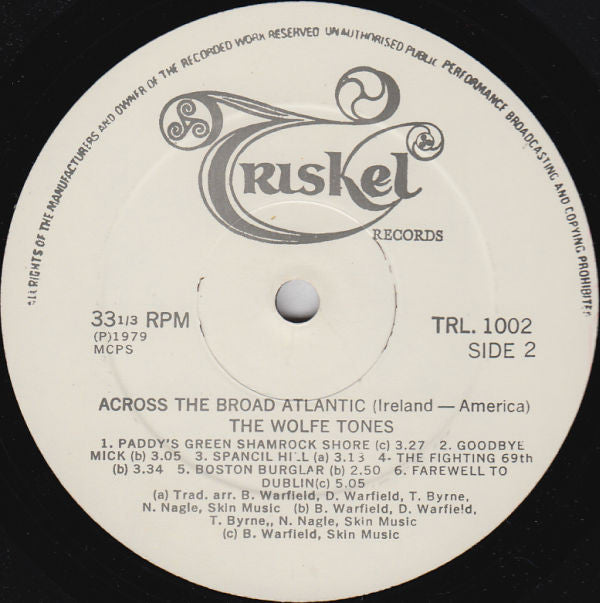 The Wolfe Tones : Across The Broad Atlantic (LP, Album, RP)