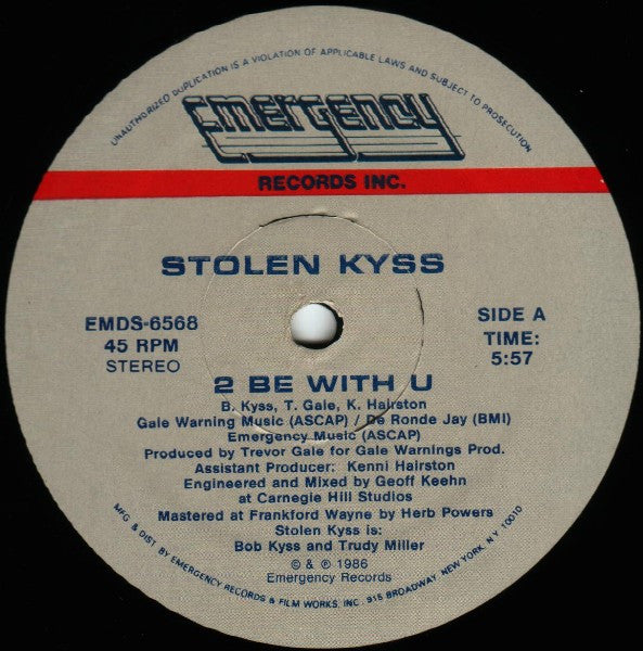 Stolen Kyss : 2 Be With U (12")