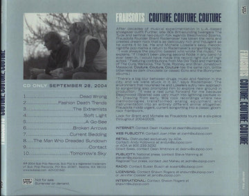 Frausdots : Couture, Couture, Couture (CD, Advance, Album, Promo)