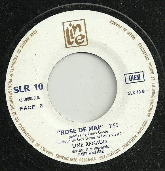 Line Renaud : Rose De Mai / Une Poussière Dans Le Cœur (7", Single)