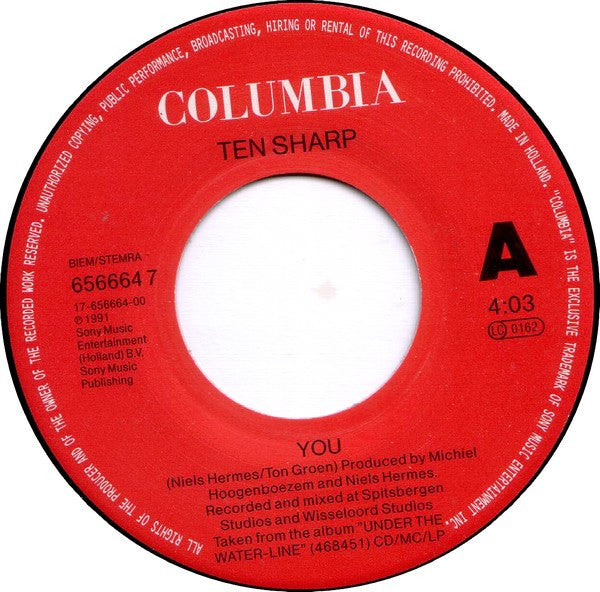 Ten Sharp : You (7", Single)