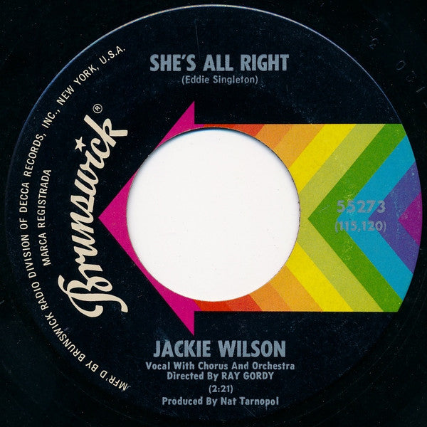 Jackie Wilson : She's All Right (7", Single)