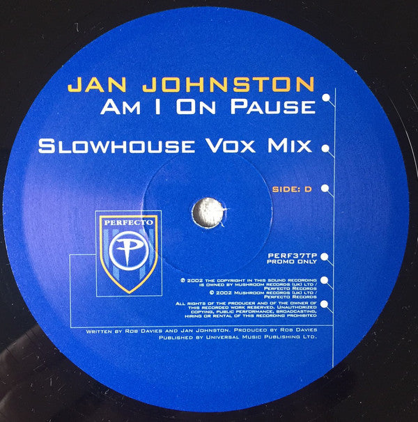 Jan Johnston : Am I On Pause (2x12", Single, Promo)